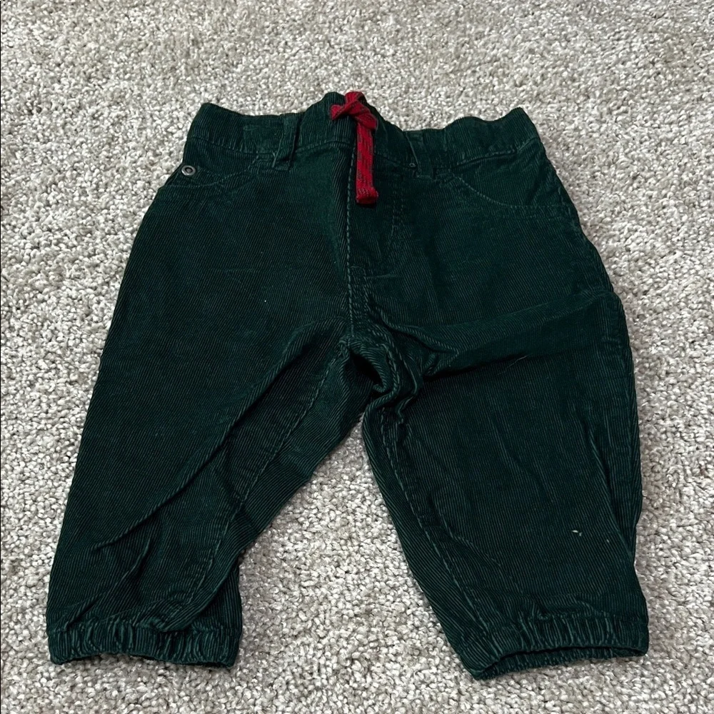 Carter's Hunter Green and White Plaid Shirt with corduroy joggers
